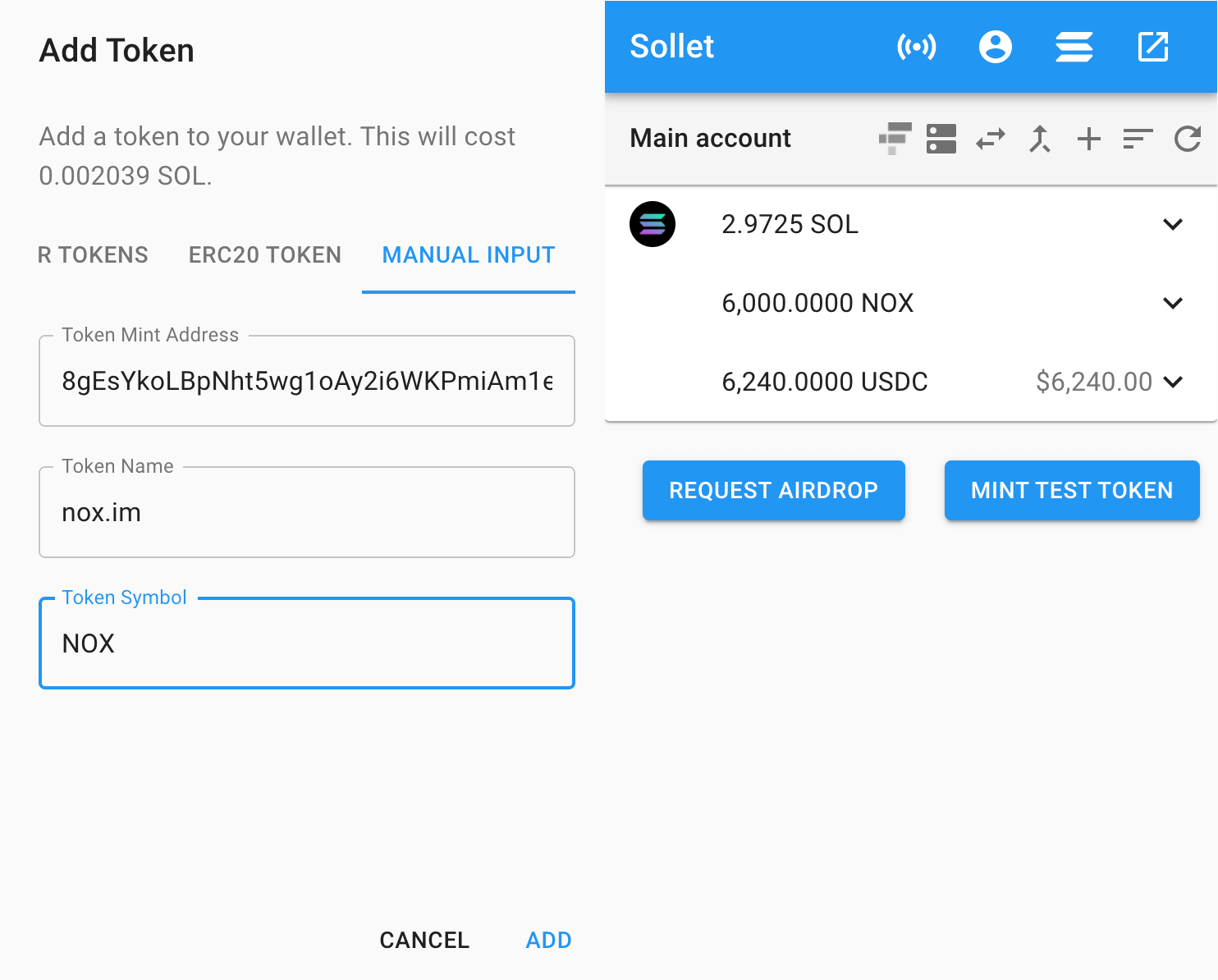 Sollet Extension - Add SPL Tokens